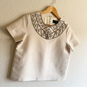 C. Wonder Cream Embellished Blouse